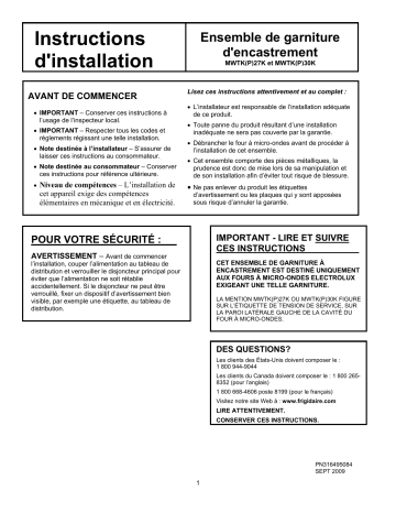 Frigidaire MWTK30SBK Manuel utilisateur | Fixfr