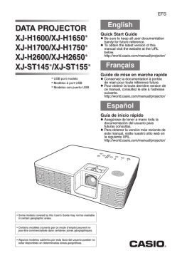 Casio XJ-H2600, XJ-H2650 Manuel utilisateur