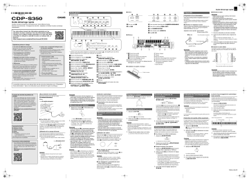 Guide de démarrage rapide | Casio CDP-S350NEW Manuel utilisateur | Fixfr