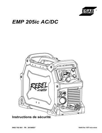 ESAB EMP 205ic AC/DC Manuel utilisateur | Fixfr