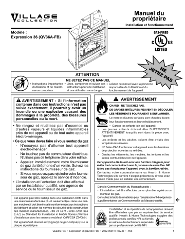 Quadrafire QV36A-FB FR Manuel utilisateur | Fixfr