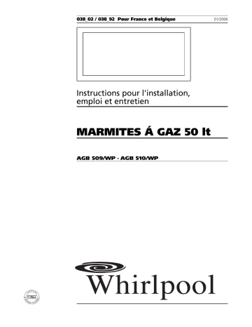 AGB 510/WP | Mode d'emploi | Whirlpool AGB 509/WP Manuel utilisateur | Fixfr