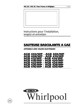 Whirlpool AGB 420/WP Guide d'installation