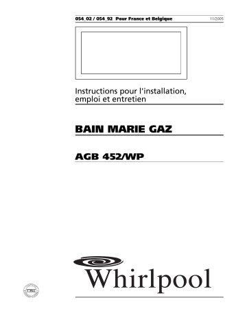 Mode d'emploi | Whirlpool AGB 452/WP Manuel utilisateur | Fixfr