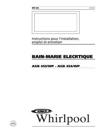 AGB 454/WP | Mode d'emploi | Whirlpool AGB 453/WP Manuel utilisateur | Fixfr