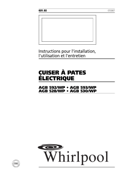 Whirlpool AGB 530/WP Guide d'installation