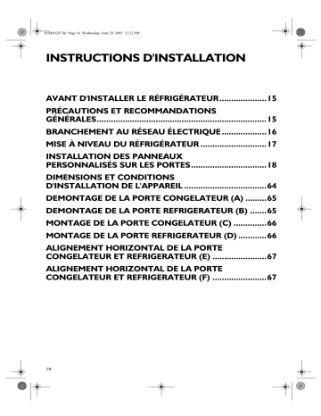 Whirlpool CFS 800 W Guide d'installation | Fixfr