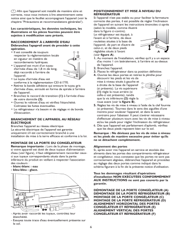 WSC5533 A+S | WSE 2929 W | WSE 2929 X | Whirlpool WSC5555 A+N Guide d'installation | Fixfr