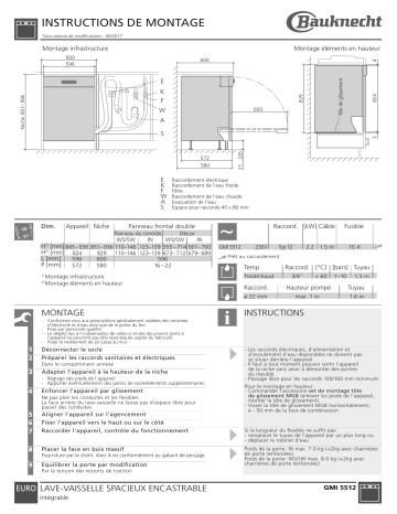 GMI 5512 SW | GMI 5512 WS | Whirlpool GMI 5512 IN Guide d'installation | Fixfr