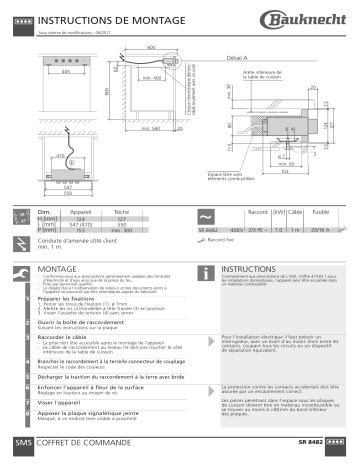 SR 8483 | Whirlpool SR 8482 sw Guide d'installation | Fixfr