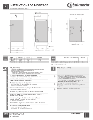 Whirlpool KVEE 3260 A++ LH Guide d'installation | Fixfr