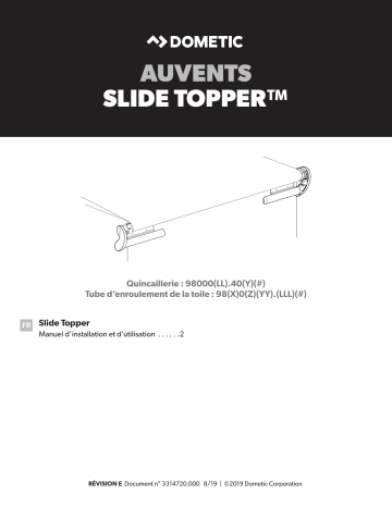 Guide d'installation | Dometic Slide Topper Slide Out Room Awning Manuel utilisateur | Fixfr