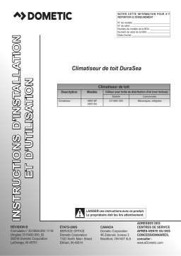 Dometic DuraSea 3314861.000 for Use With Air Distribution Box Roof Top Air Conditioner Manuel utilisateur