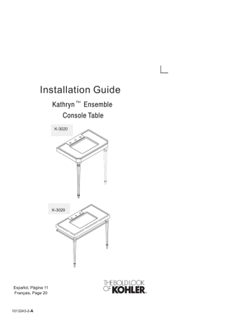 Kohler K-3020-7 Guide d'installation | Fixfr