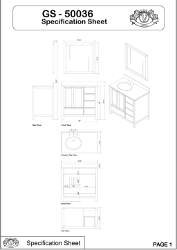 Virtu USA GS-50036-WMRO-WH Guide d'installation