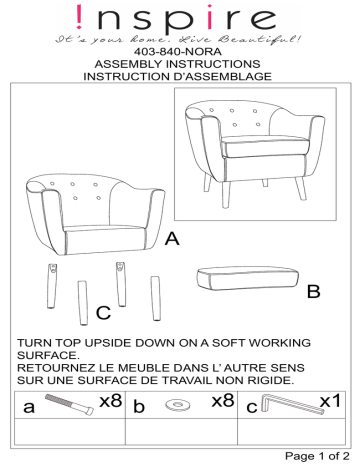 Worldwide Homefurnishings 403-840 Guide d'installation | Fixfr