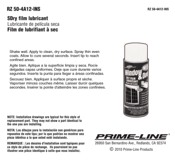Prime-Line RZ 50-4A24 Guide d'installation | Fixfr
