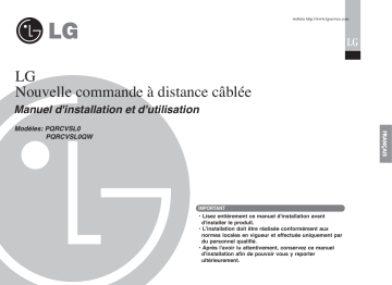 LG PQRCVSL0QW.ENCXLEU Guide d'installation | Fixfr