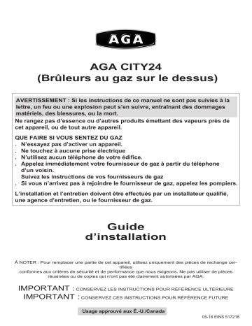 AGA 24 Gas Guide d'installation | Fixfr