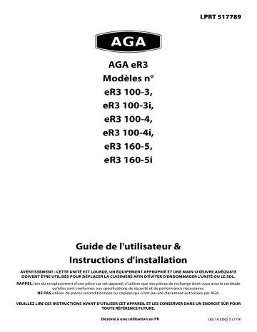 AGA eR3 100 and 160 User and Guide d'installation | Fixfr