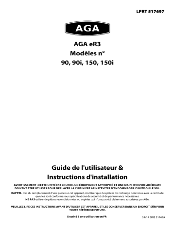 AGA eR3 90 and 150 User and Guide d'installation | Fixfr