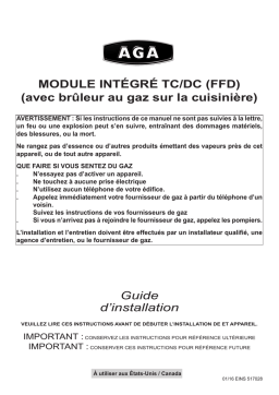 AGA TC DC Module with Gas Top Guide d'installation