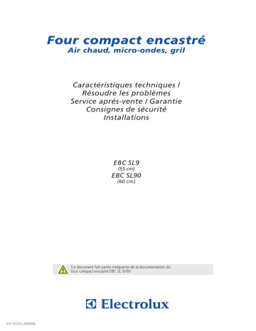 Guide d'installation | Electrolux EBCSL90CN Manuel utilisateur | Fixfr