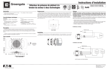 Guide d'installation | Cooper Lighting MicroSet Dual Tech Line Voltage Ceiling Sensor Manuel utilisateur | Fixfr