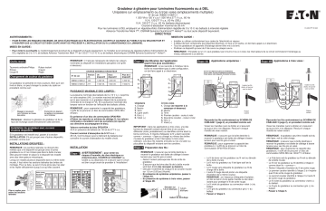 Guide d'installation | Cooper Lighting 0-10V Preset Slide Dimmer Manuel utilisateur | Fixfr