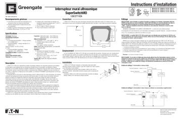 Guide d'installation | Cooper Lighting 120/277 Ultrasonic Wall Switch Sensor Manuel utilisateur | Fixfr