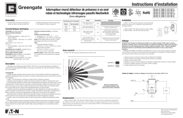 Guide d'installation | Cooper Lighting NeoSwitch - 120/277/347V PIR/Single Level Wall Switch Sensor (Ground Required) Manuel utilisateur | Fixfr
