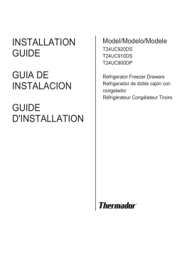 Thermador T24UC910DS 24-Inch Under-Counter Double Drawer Refrigerator/Freezer Manuel utilisateur