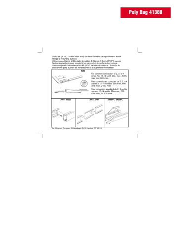 2000 Series Plugmold Wire Connector - W30, W30G | Guide d'installation | Legrand 2000 Series Small Raceway Wire Connector - W30/W30G Manuel utilisateur | Fixfr