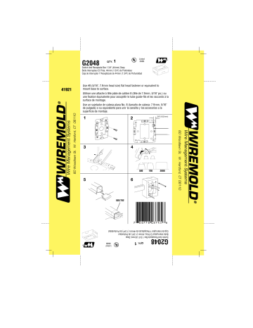 2000 Series Small Raceway Device Box - G2048 | Guide d'installation | Legrand 500 & 700 Series Small Raceway Device Box - G2048 Manuel utilisateur | Fixfr