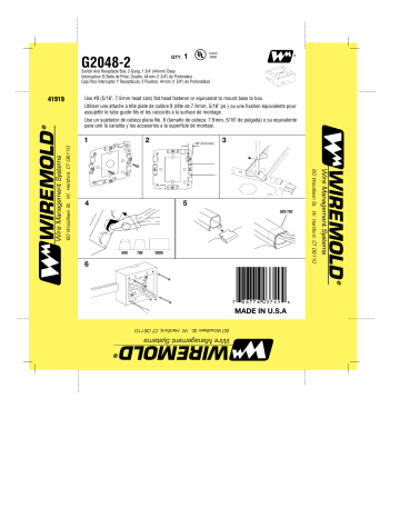 2000 Series Small Raceway 2-Gang Switch & Receptacle Box - G2048-2 | Guide d'installation | Legrand 2-Gang Device Box - G2048-2 Manuel utilisateur | Fixfr