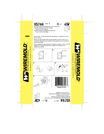 Guide d'installation | Legrand 500 & 700 Series Small Raceway Extra Deep Switch and Receptacle Box - V5744 Manuel utilisateur | Fixfr