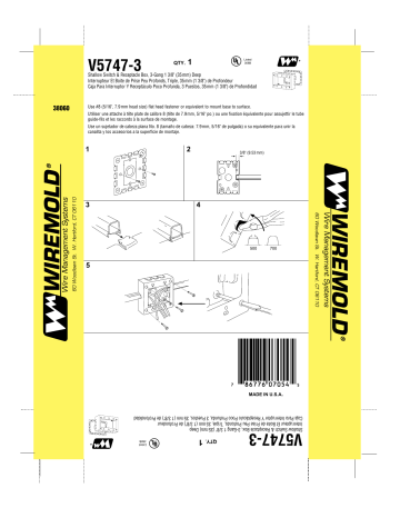 Guide d'installation | Legrand 500 &700 Series Small Raceway Shallow Device Box - V5747-3 Manuel utilisateur | Fixfr