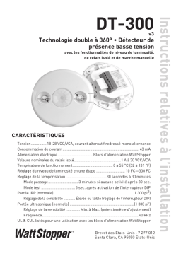 Legrand DT-300 v3 360 degree Dual Technology Occupancy Sensor (French) Manuel utilisateur