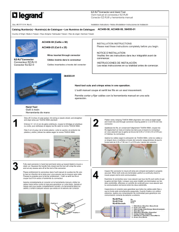 Guide d'installation | Legrand EZ-RJ Connector Cat 5e/6  & Hand Tool - 364554-01/AC2006/364555-01 Manuel utilisateur | Fixfr