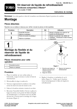 Toro Coolant Tank Kit, Z Master Riding Mowers Attachment Manuel utilisateur