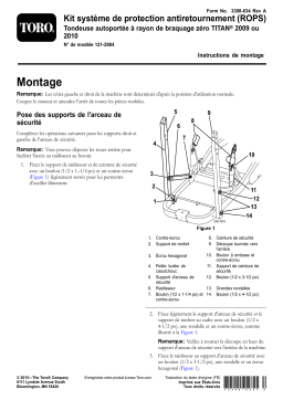 Toro Roll-Over Protection System Kit, 2009 or 2010 TITAN ZX Zero-Turn-Radius Riding Mower Riding Product Manuel utilisateur