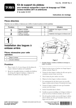 Toro Deck Hanger Kit, 2011 and Before TITAN ZX/MX Series Zero-Turn-Radius Riding Mower Riding Product Manuel utilisateur