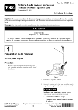 Toro High-Lift Blade and Baffle Kit, 2013 and After TimeMaster Lawn Mower Walk Behind Mower Manuel utilisateur