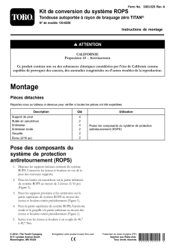 Toro ROPS Conversion Kit, TITAN Zero-Turn-Radius Riding Mower Attachment Manuel utilisateur