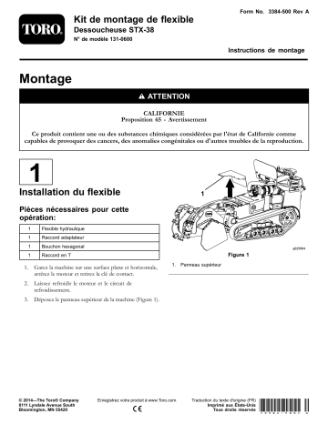 Guide d'installation | Toro Hose Service Kit, STX-38 Stump Grinder Tree Care Product Manuel utilisateur | Fixfr