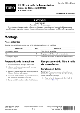 Toro Transmission Filter Kit, RT1200 Traction Unit Trencher Manuel utilisateur