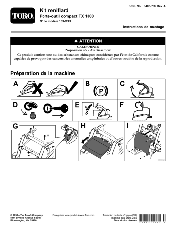 Guide d'installation | Toro Breather Kit, TX 1000 Compact Tool Carrier Compact Utility Loader Manuel utilisateur | Fixfr