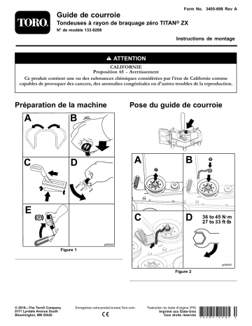 Guide d'installation | Toro Belt Guide, TITAN ZX Zero-Turn-Radius Riding Mower Riding Product Manuel utilisateur | Fixfr