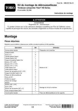 Toro Trimmer Mount Kit, Titan HD Series Riding Mower Riding Product Manuel utilisateur