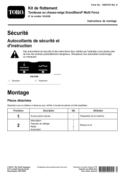 Toro Float Kit, GrandStand Multi Force Mower or Snow Machine Riding Product Manuel utilisateur